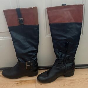 Black and Brown Women's Riding Boots